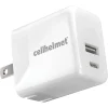 cellhelmet Dual Wall Block Charger with USB and USB-C Port, 20-Watt, White (WALL-PD-20W-A-C)