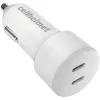 cellhelmet Dual-Port USB-C Power Delivery Car Charger, 20-Watt, White (CAR-PD-20W-C-C)
