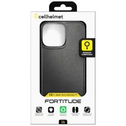 cellhelmet Fortitude Series MagSafe Phone Case for iPhone 16 Pro Max, Shock Absorbing, Onyx Black (CF-107-BLK)