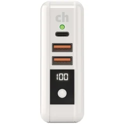 cellhelmet Multi-Charge Pro 8,000 mAh Power Bank and Qi Wireless Charger with 1 USB-C and 2 USB Outputs, White (CHQi-ALL)
