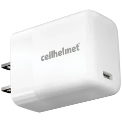 cellhelmet Single-USB Power Delivery Wall Charger with USB-C to USB-C Round Cable, 3 ft., 25-Watt, White (WALL-PD-25W+R-C)