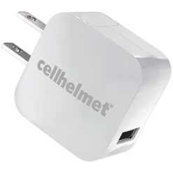 cellhelmet Single-USB Wall Charger with USB-C to USB-A Round Cable, 3 ft., 2.4-Amp, White (WALL-2.4+R-C-A-W)