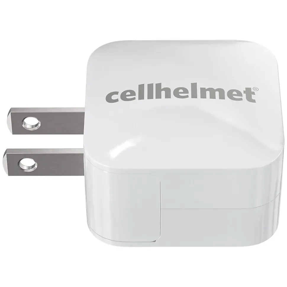 cellhelmet Single-USB Wall Charger with USB-C to USB-A Round Cable, 3 ft., 2.4-Amp, White (WALL-2.4+R-C-A-W)