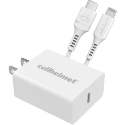 cellhelmet 20-Watt Single-USB Power Delivery Wall Charger with USB-C to Lightning Round Cable, 3 Feet (WALL-PD-20W+R-LIGHT)