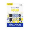 Centon DataStick Pro 2 64GB USB 2.0 Type-A Flash Drives, Abstract Blue/Lemon Sweet, 2/Pack (C1-U3T066-64G-2)