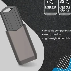 Centon DataStick PUSH 512GB USB 3.2 Gen 2 Flash Drive, Graphite (S1-U3.2J2-512G)