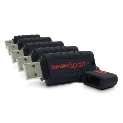 Centon DataStick Sport Waterproof 32GB USB 2.0 Type A Flash Drive, Black, 5/Pack (DSW32GB5PK)