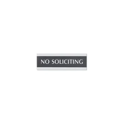 Century Series Office Sign, 3" x 9", No Soliciting (4758)