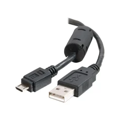 C2G 6.6' Type-A USB/Type-B Micro USB Male/Male Data Transfer Cable, Black