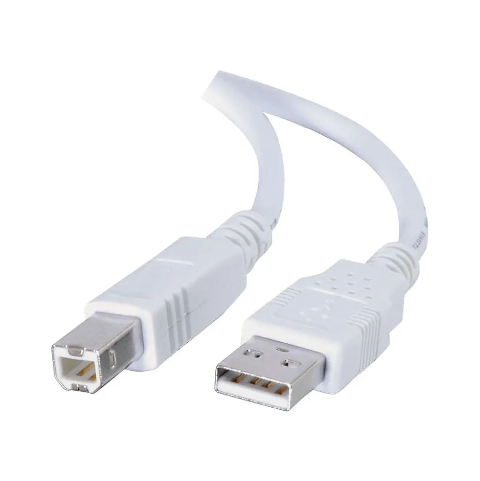 C2G Cables to Go 6.6' USB A to USB B Cable, Male to Male, White (13172)