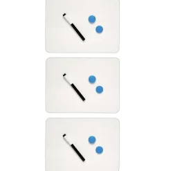 Charles Leonard 2-Sided Magnetic Plastic Mobile Dry-Erase Whiteboard, 9" x 12", 3/Pack (CHL35130-3)