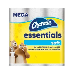 Charmin Essentials Soft Mega Toilet Paper, 2-Ply, White, 330 Sheets/Roll, 9 Rolls/Pack, 4 Packs/Carton (04536)