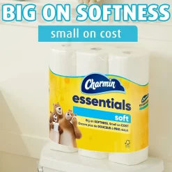 Charmin Essentials Soft Toilet Paper, 2-Ply, White, 330 Sheets/Roll, 10 Rolls/Pack, 3 Packs/Carton (04534)