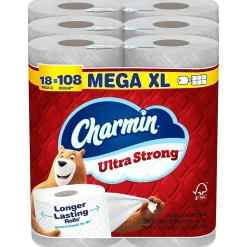 Charmin Ultra Strong Mega XL Toilet Paper, 2-Ply, White, 330 Sheets/Roll, 18 Rolls/Pack (04308)