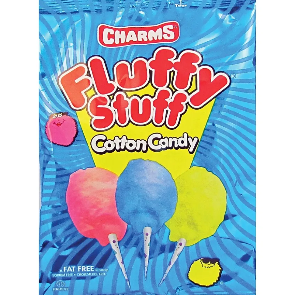 Charms Fluffy Stuff Fruit Cotton Candy, 2.5 oz, 24/Carton (CRM24326)