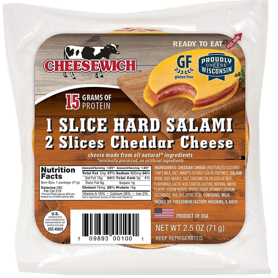 Cheddar & Hard Salami Cheesewich, 16/ Pack (366-00002)