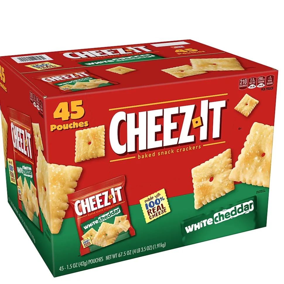 Cheez-It White cheddar Crackers, 1.5 oz., 45 Packs/Box (KEE10893)
