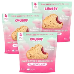 Chubby Snacks Peanut Butter & Strawberry Jam Sandwich, 10.6 oz, 12/Pack (600-04135)