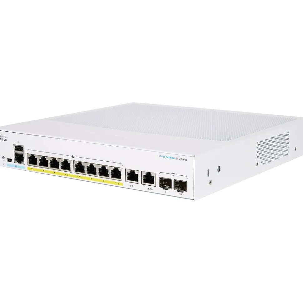 Cisco 350 CBS350-8FP-2G-NA 10 Ports Gigabit Ethernet Rack Mountable Switch