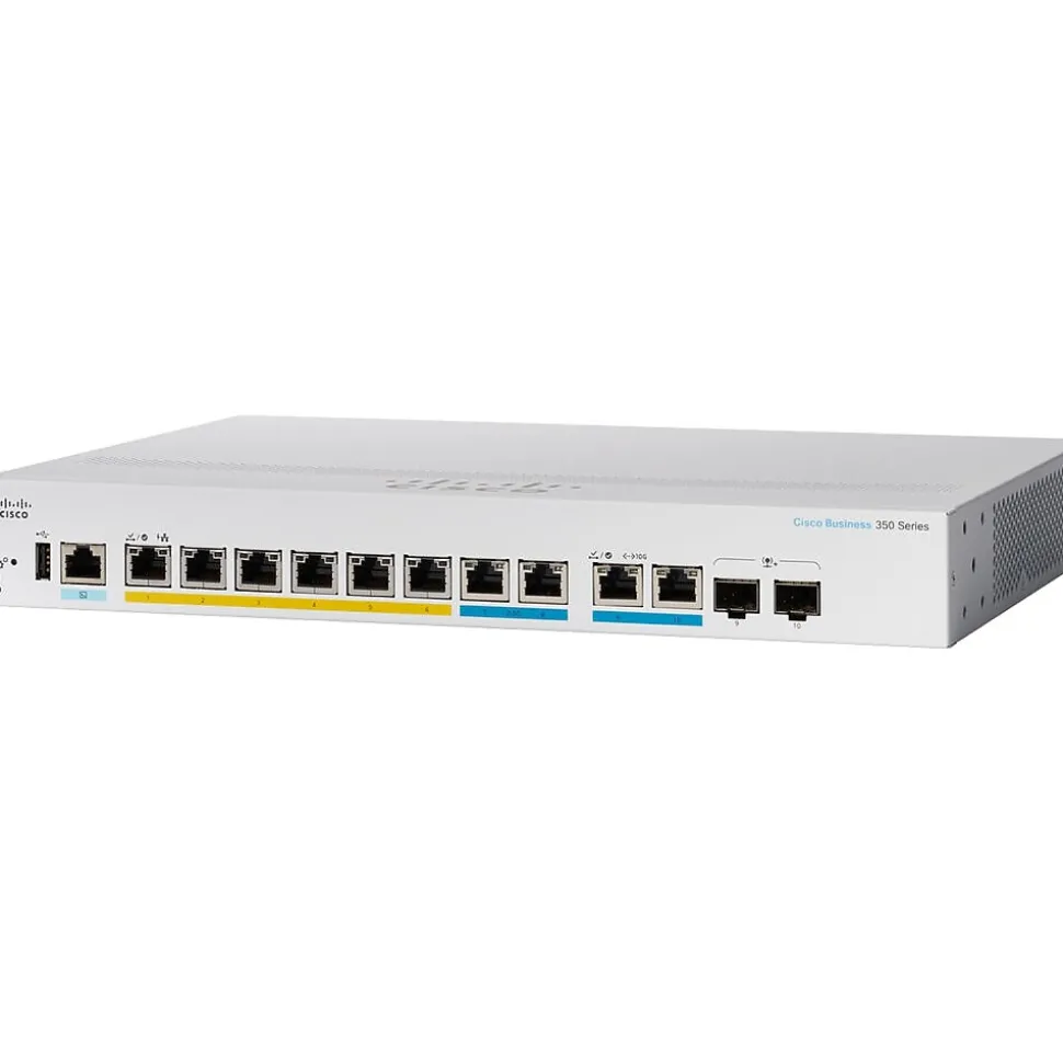 Cisco 350 CBS350-8MGP-2X-NA 10 Ports Gigabit Ethernet Rack Mountable Switch