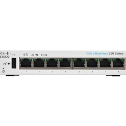 Cisco 250 8-Port Gigabit Ethernet Managed Switch, Silver (CBS2508TDNA)
