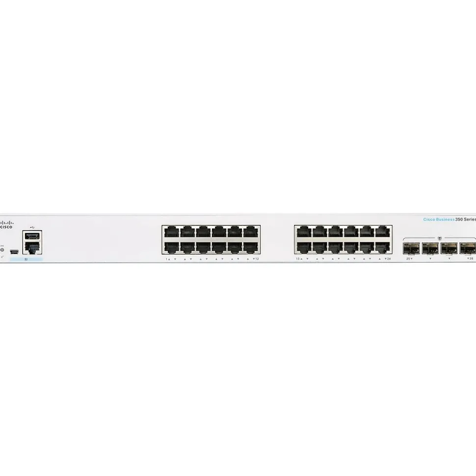 Cisco 350 24-Port Gigabit Ethernet Managed Switch, Silver (CBS35024T4XNA)