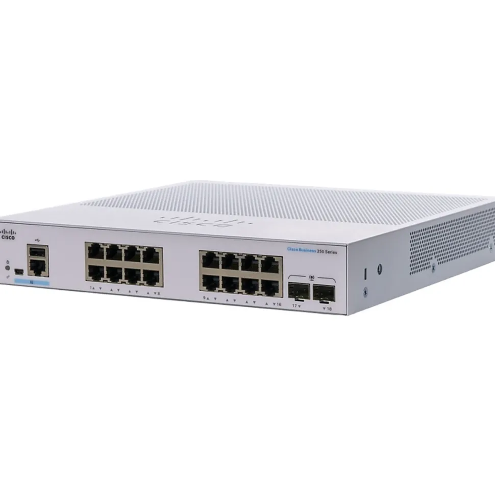 Cisco 250 16-Port Gigabit Ethernet Managed Switch, Silver (CBS25016T2GNA)