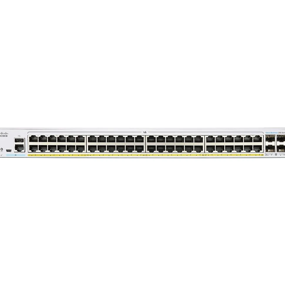 Cisco 250 48-Port Gigabit Ethernet Managed Switch, Silver (CBS25048P4XNA)