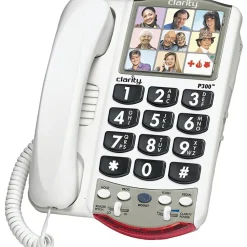 Clarity P300 Amplified Corded Photo Phone, White (CLAP300)