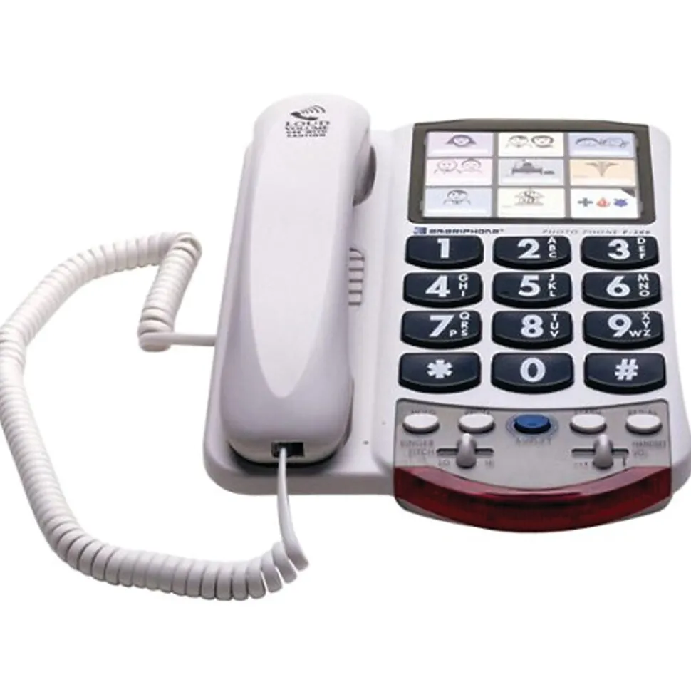 Clarity P300 Amplified Corded Photo Phone, White (CLAP300)