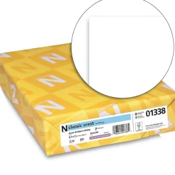 CLASSIC CREST® Writing Paper, 8 1/2" x 11", 24 lb., Smooth Finish, Avon Brilliant White, 500/Ream (01338)