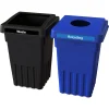 CleanRiver BevvyBin Dual-Stream Recycling Station, 16 Gallon, Blue/Black (BEVVY8-2-BK-BE)