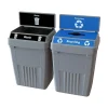 CleanRiver FlexE Plastic Dual-Stream Recycling Station, 100 Gallon, Gray (FX100B-GY2-W-BK-R-BE)