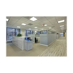 CleanRiver FlexE Plastic Trash & Recycling Bin Combo, 50 Gallon, Gray (FX50B-GY2-R-BE-W-BK)