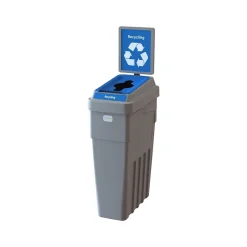 CleanRiver LeanStream Plastic Single-Stream Recycling Station, 23 Gallon, Gray (LS1B-005)
