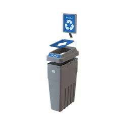CleanRiver LeanStream Plastic Single-Stream Recycling Station, 23 Gallon, Gray (LS1B-005)