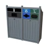 CleanRiver PTZ Three-Stream Recycling Station, 72 Gallon, Gray (TXZ72-3-WRC-GY)