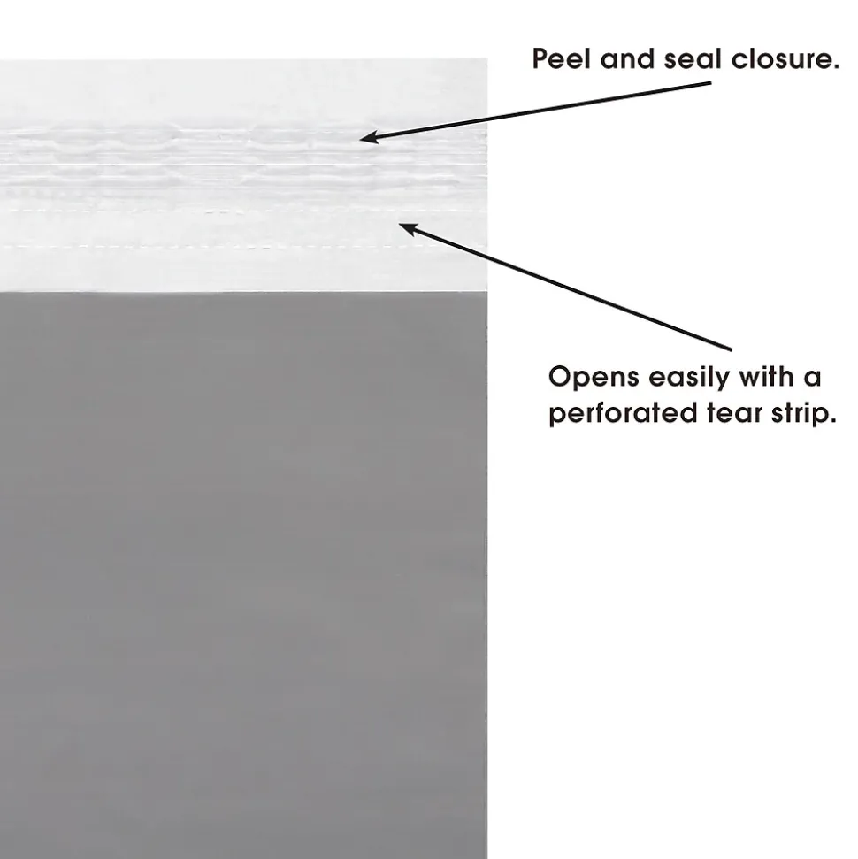 Clear View Poly Mailers, Clear/White, 14-1/2" x 19", 100/Case