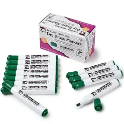 CLI Dry Erase Markers, Chisel Tip, Green, 12/Pack, 3 Packs (CHL47925-3)