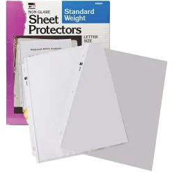 CLI Non-Glare Standard Sheet Protector, 8.5" x 11", Clear, 100/Box, 2 Boxes (CHL48281-2)