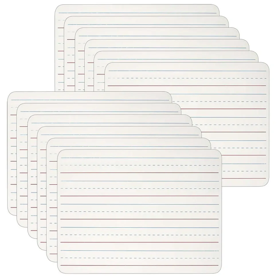 CLI 1-Sided Melamine Mobile Dry-Erase Whiteboard, 9" x 12", 12/Bundle (CHL35115-12)