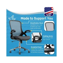 Click365 Ergonomic Fabric/Mesh Swivel Task Chair, Gray (CCHR10003B)