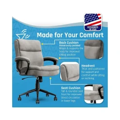 Click365 Transform 2.0 Ergonomic Fabric Swivel Desk Chair, Gray (CCHR10007D)