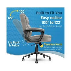 Click365 Transform 2.0 Ergonomic Fabric Swivel Desk Chair, Gray (CCHR10007D)
