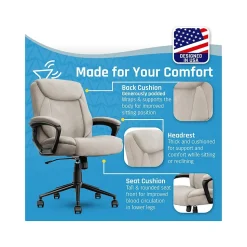 Click365 Transform 1.0 Ergonomic Fabric Swivel Desk Chair, Beige (CCHR10001D)