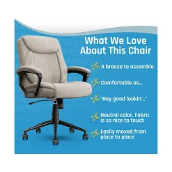 Click365 Transform 1.0 Ergonomic Fabric Swivel Desk Chair, Beige (CCHR10001D)