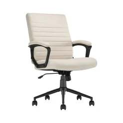Click365 Transform 3.0 Ergonomic Vegan Leather Swivel Desk Chair, White (CCHR10008C)