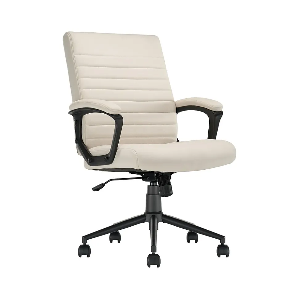 Click365 Transform 3.0 Ergonomic Vegan Leather Swivel Desk Chair, White (CCHR10008C)