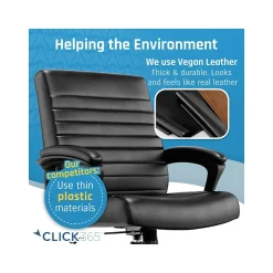 Click365 Transform 3.0 Ergonomic Bonded Leather Swivel Desk Chair, Black (CCHR10008B)
