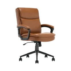 Click365 Transform 2.0 Ergonomic Bonded Leather Swivel Desk Chair, Cognac (CCHR10007A)